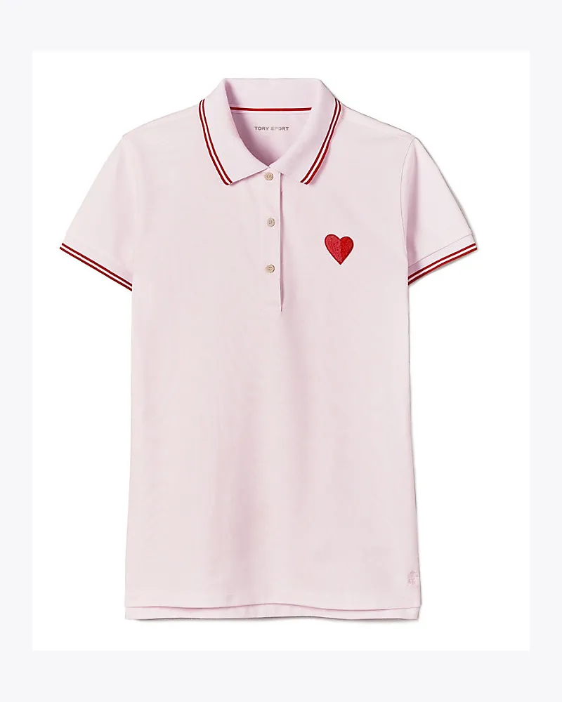 Tory Sport Polo Aus Funktionspiqué Mit Herz Cotton