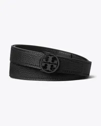 Tory Burch 1" Miller Pebbled Powder-Coated Belt Black