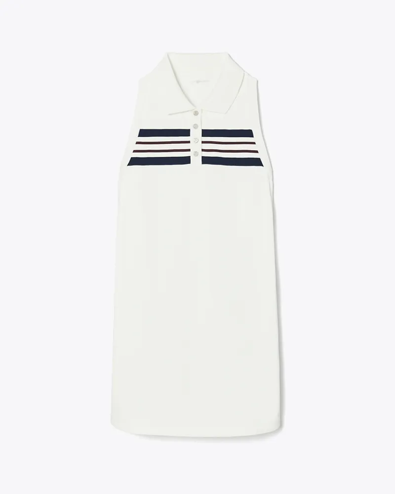 Tory Burch Damen Piqué-Polokleid mit Tanktop Snow