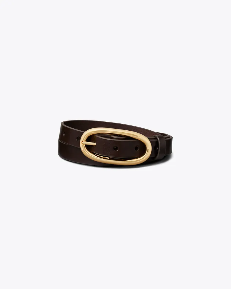Tory Burch 2,5 cm breiter Gürtel mit großer Piercing-Schnalle Chocolate