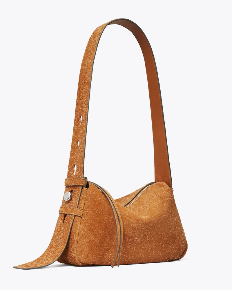 Tory Burch Damen Kleine Romy Schultertasche aus gebürstetem Wildleder Rough