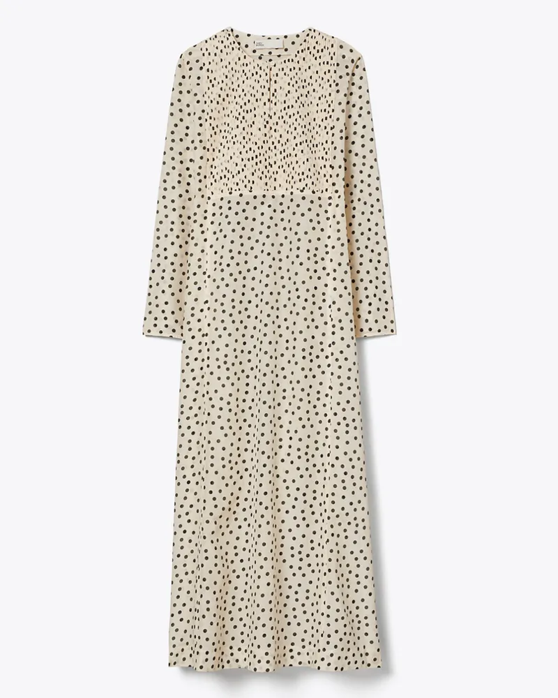 Tory Burch Bedruckter Baumwollkaftan aus Seidenvoile Cream
