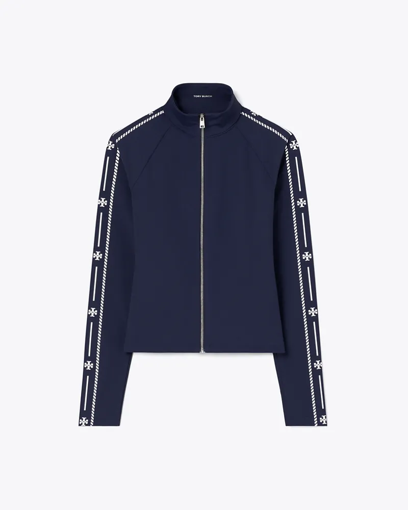 Tory Burch Top aus Nylon mit Logo und Reißverschluss Tory