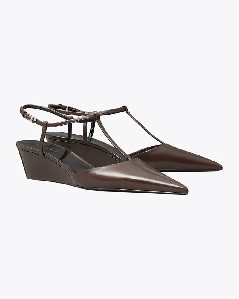 Tory Burch Damen Gigi Wedge mit T-Riemen Cocoa