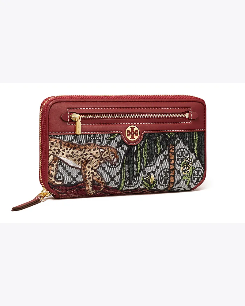 Tory Burch Bestickte Geldbörse Im Kontinentalformat Mit Reißverschluss Und T-Monogramm 