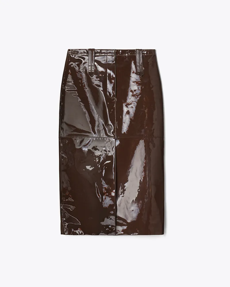 Tory Burch Rock aus Lackleder Brown