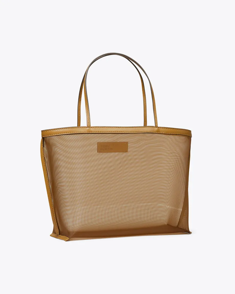 Tory Burch Damen Tote Bag aus Mesh Cuoio