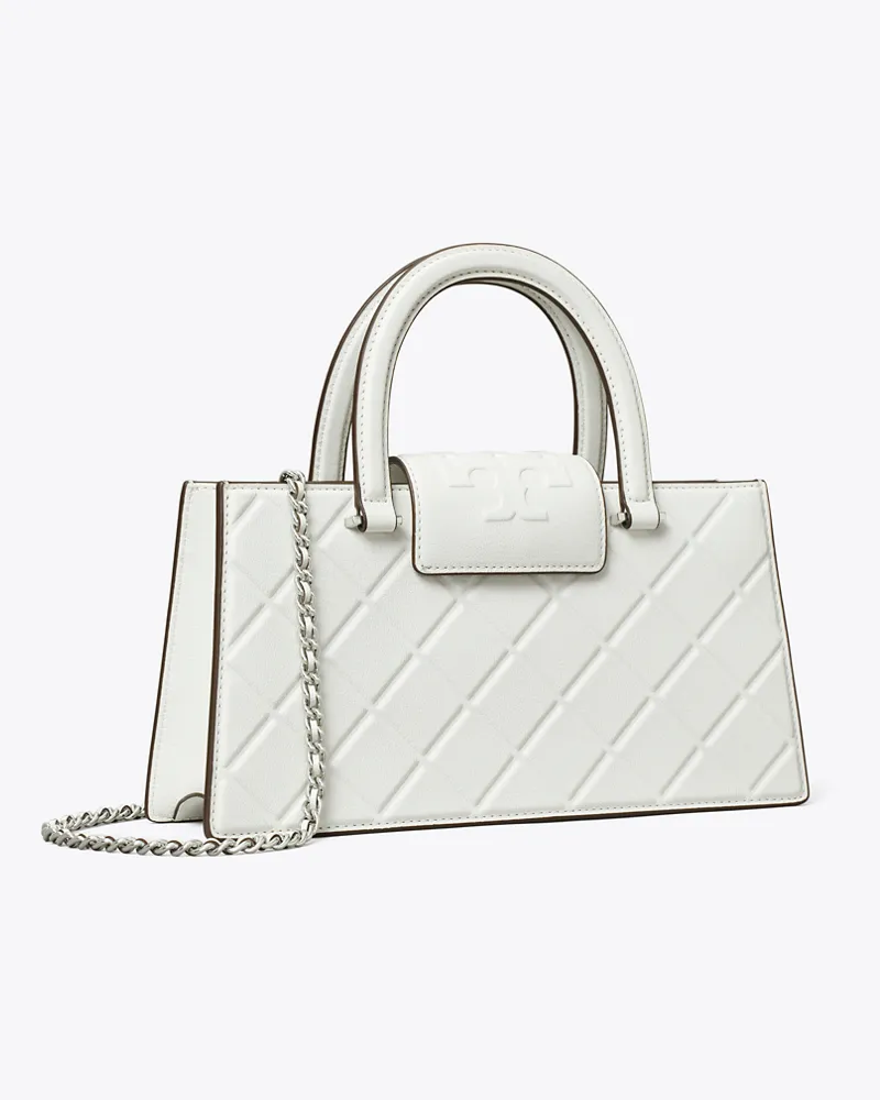 Tory Burch Damen Fleming Tote im Querformat Blanc
