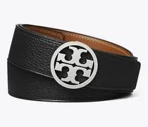 Damen 3,8 cm breiter Miller Wendegürtel in Schwarz/Braun/Silber