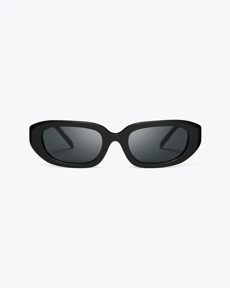 Tory Burch Damen T Monogram Rectangle Sunglasses Black
