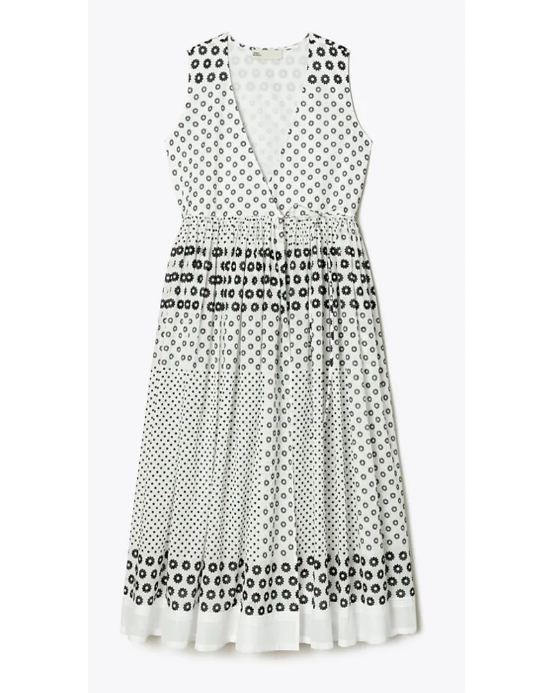 Tory Burch Printed Cotton Wrap Dress Polka