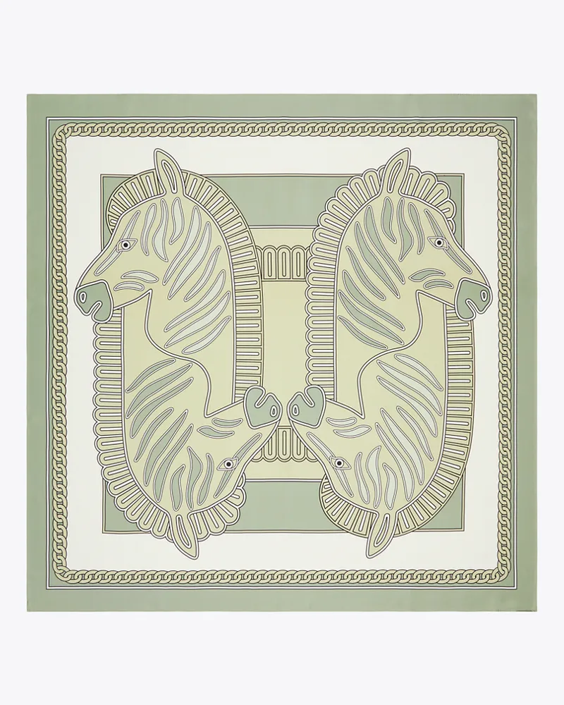 Tory Burch Damen Zebra Oversized Silk Square Zebra