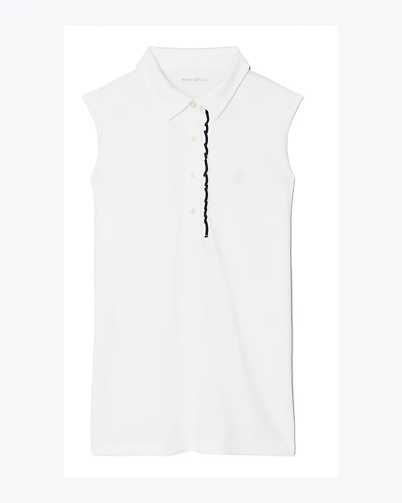 Tory Sport Ärmelloses Polo Aus Funktionspiqué Mit Rüschen Snow