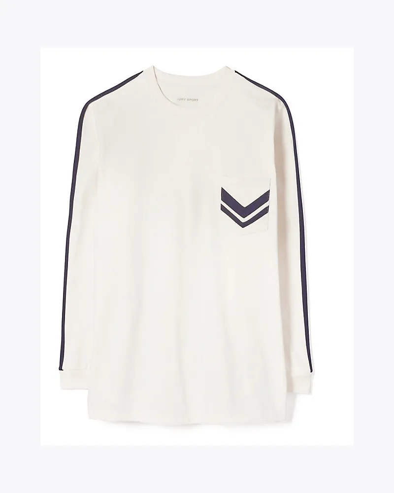 Tory Sport Oversize-T-Shirt Mit Langen Ärmeln Ivory