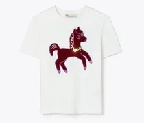 Damen Pony Baumwoll-T-Shirt