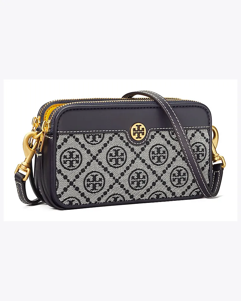 Tory Burch Mini Bag Aus Jacquard Mit Zwei Reißverschlüssen Und T-Monogramm 
