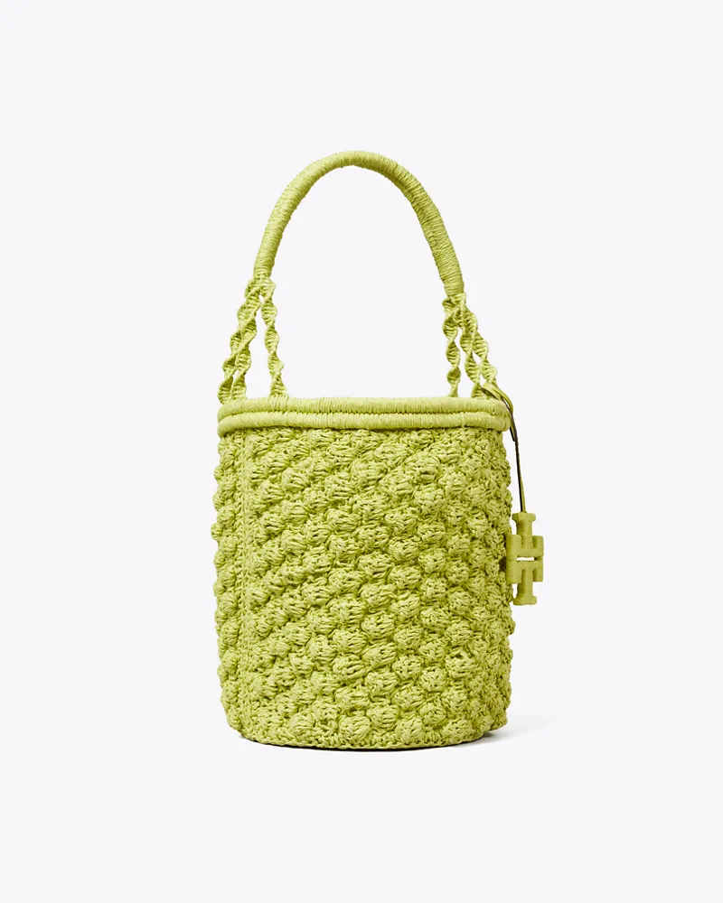 Tory Burch Damen Ella Hand-Crocheted Popcorn Bucket Bag Citrus