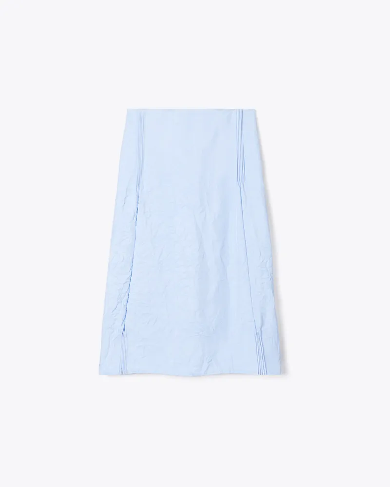 Tory Burch Damen Crinkled Viscose Skirt Cornflower