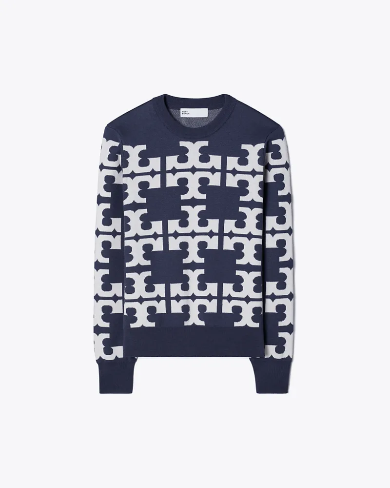 Tory Burch Damen Wollpullover mit Logo Grey