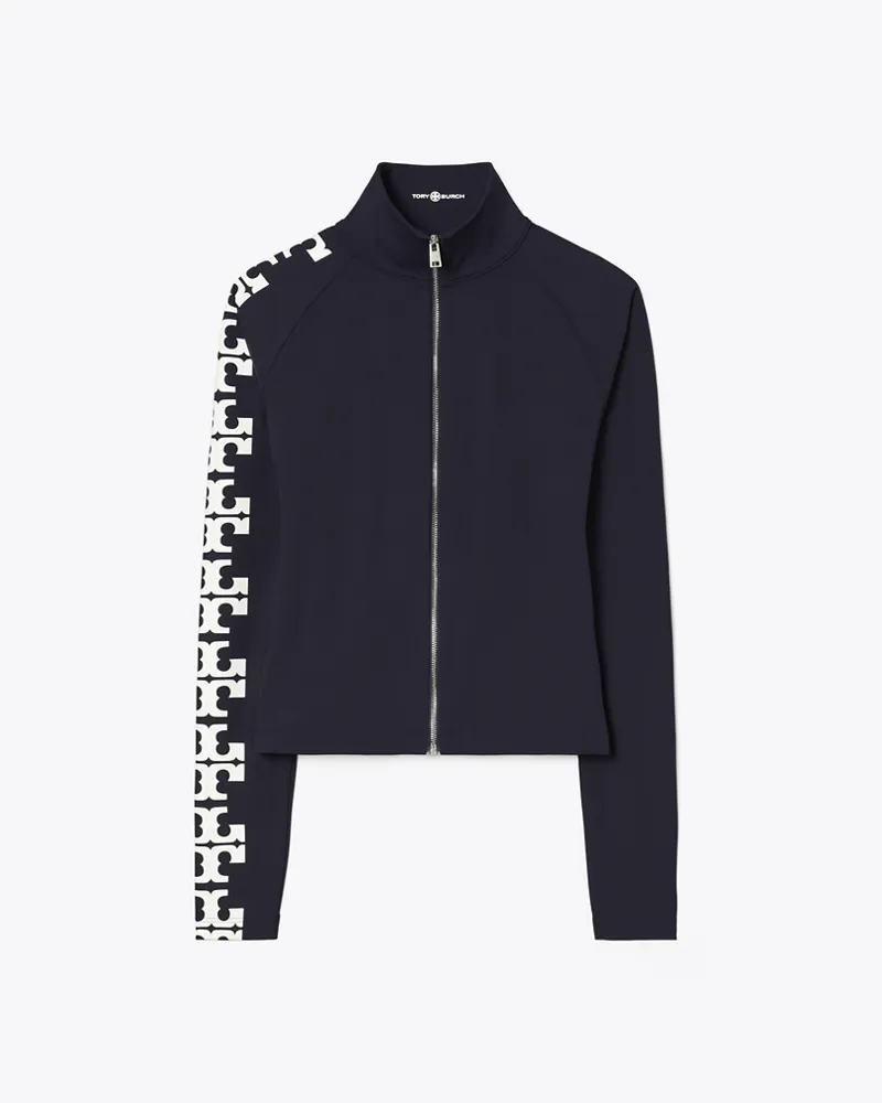 Tory Burch Damen Top aus Nylon mit Logo und Reißverschluss Deep