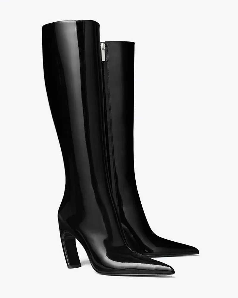 Tory Burch Damen Hoher Patent Stiefel Perfect