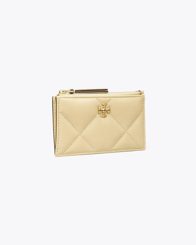 Tory Burch Damen Kira Kartenetui mit Rautensteppung und Reißverschluss Vanilla