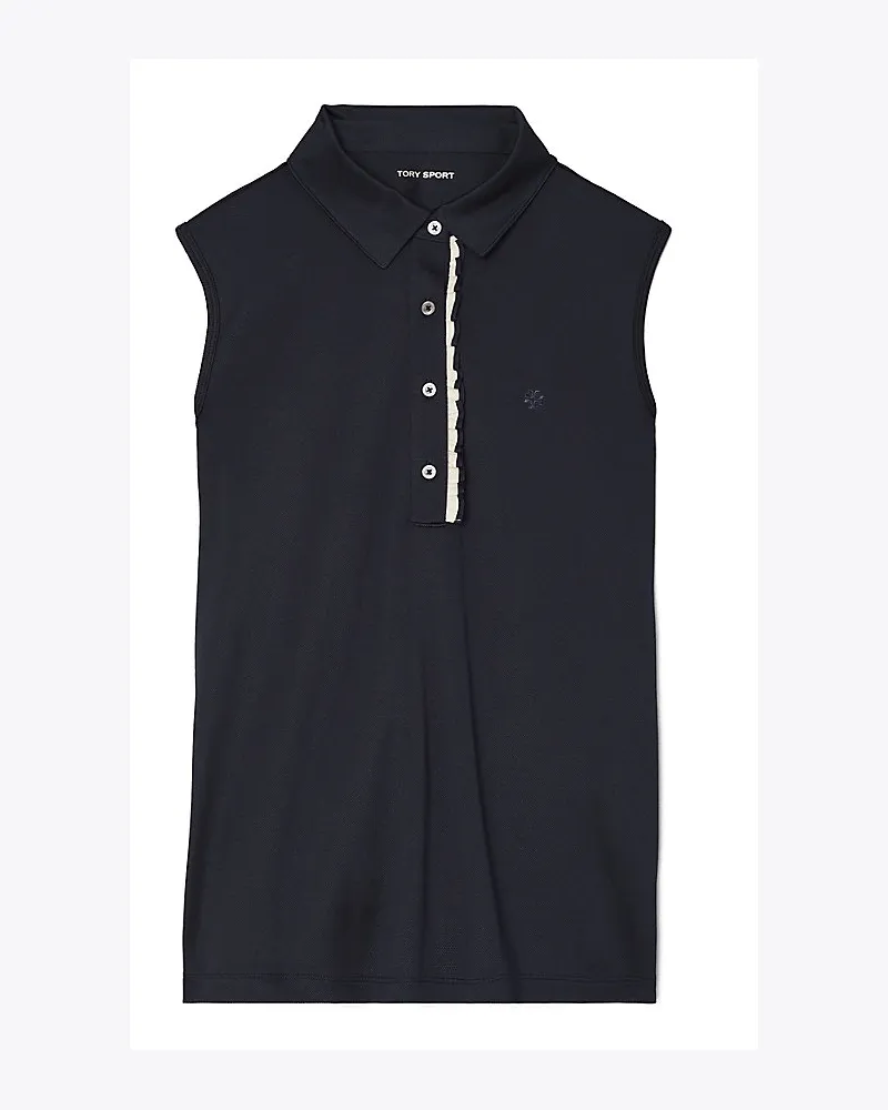 Tory Sport Ärmelloses Polo Aus Funktionspiqué Mit Rüschen Tory
