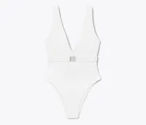 Damen Badeanzug mit Gürtel und Logo