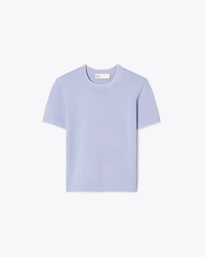 Tory Burch Wolltop mit Wellenkante Pale
