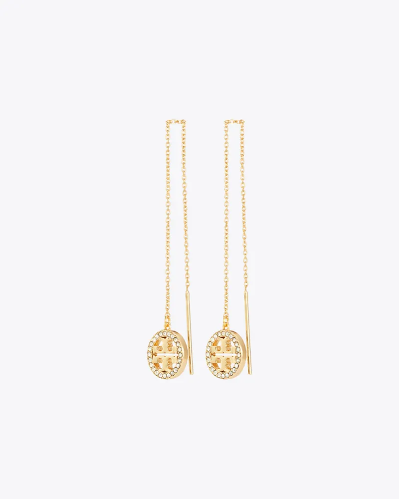Tory Burch Damen Icon Threader-Ohrringe mit Pavé Tory