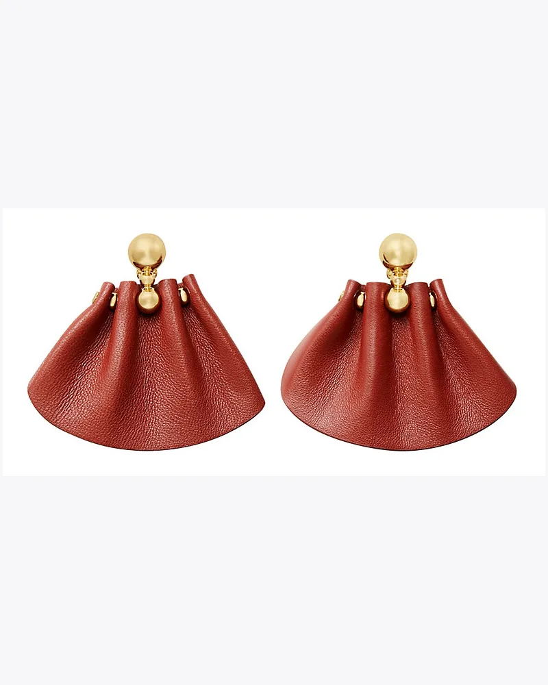 Tory Burch Statement-Ohrring Mit Geriffeltem Leder 