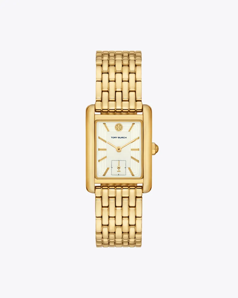 Tory Burch Damen Eleanor Armbanduhr aus goldfarbenem Edelstahl Ivory