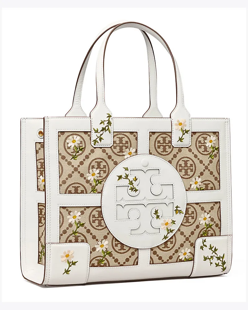 Tory Burch Ella T Monogram Embroidered Mini Tote Bag 
