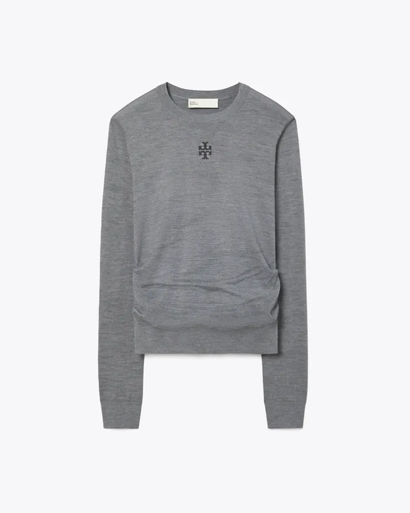 Tory Burch Damen Wollpullover mit T-Logo Frosted