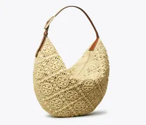 Damen Balloon Bag aus Raffiabast mit T-Monogramm