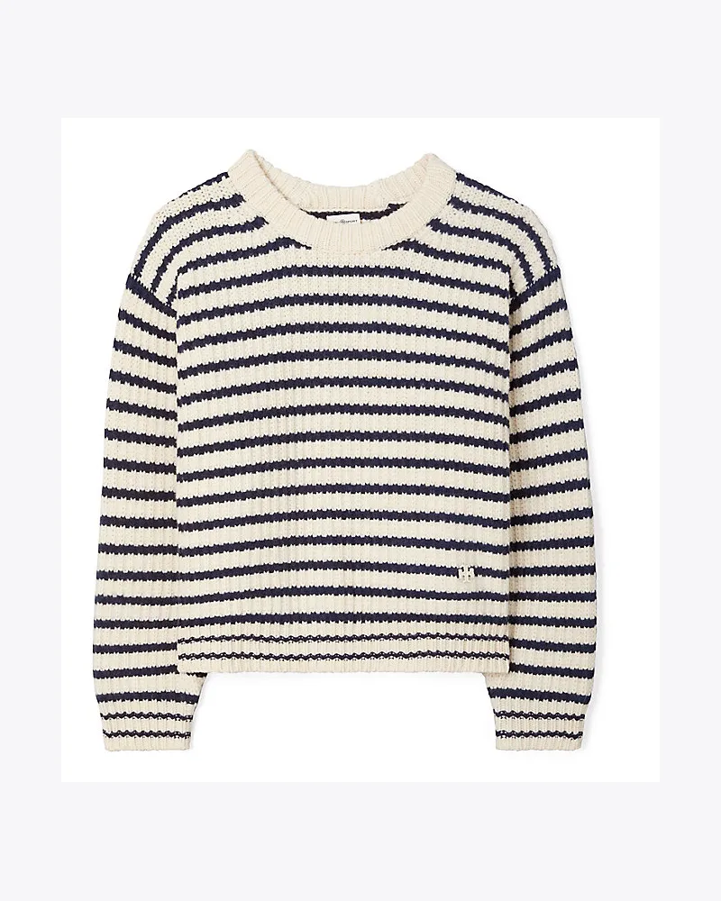 Tory Sport Gestreifter Pullover Aus Merinowolle New