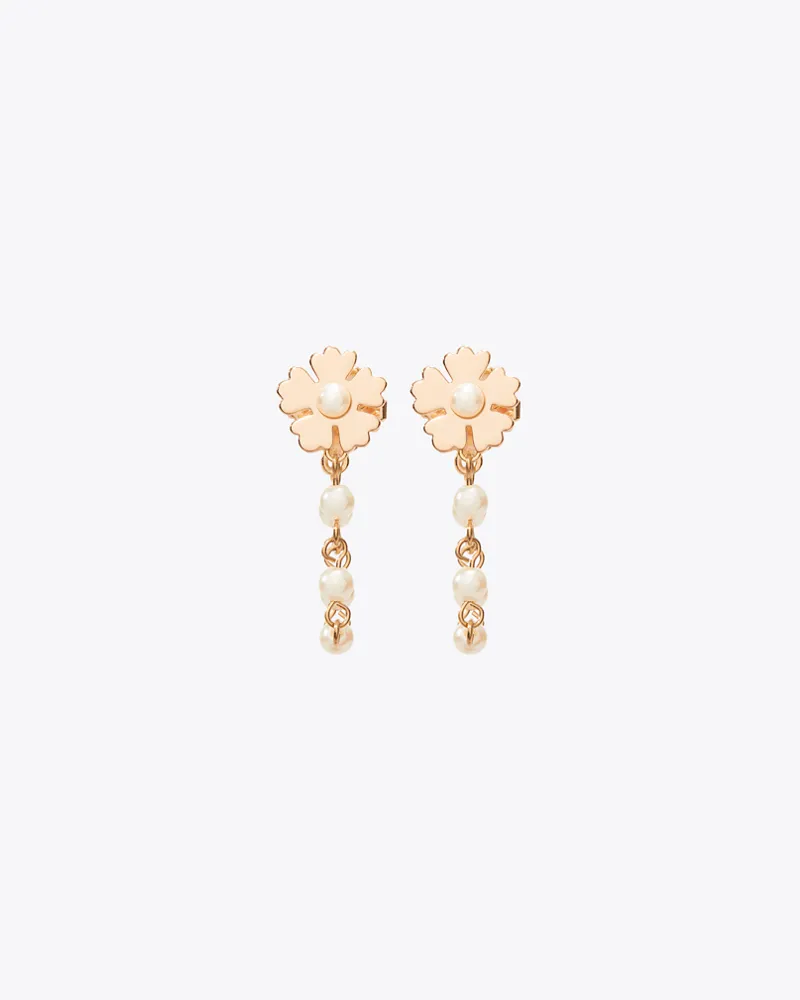Tory Burch Forget Me Not Perlenohrringe mit Kette Tory