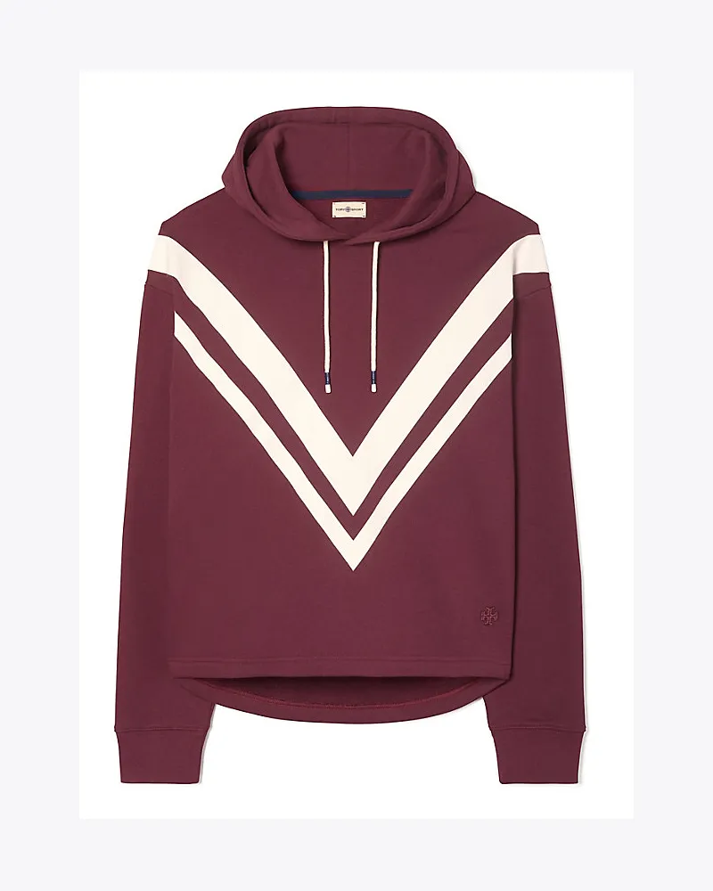 Tory Sport Chevron-Kapuzenpullover Aus French Terry Winetasting