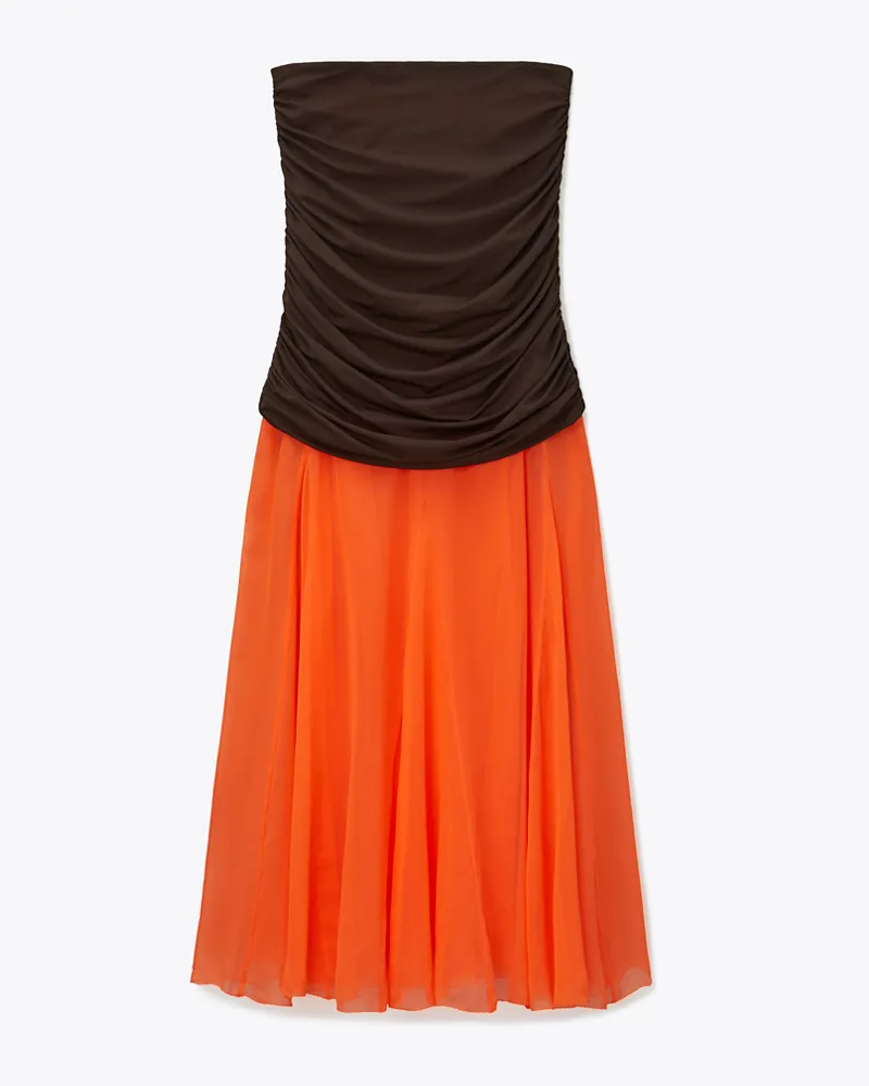Tory Burch Damen Rock aus Jersey und Chiffon Dark
