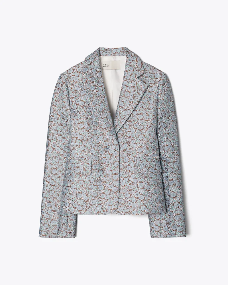 Tory Burch Jacquard Blazer Blue