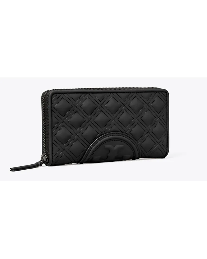 Tory Burch Fleming Soft Matte Zip Continental Wallet Black