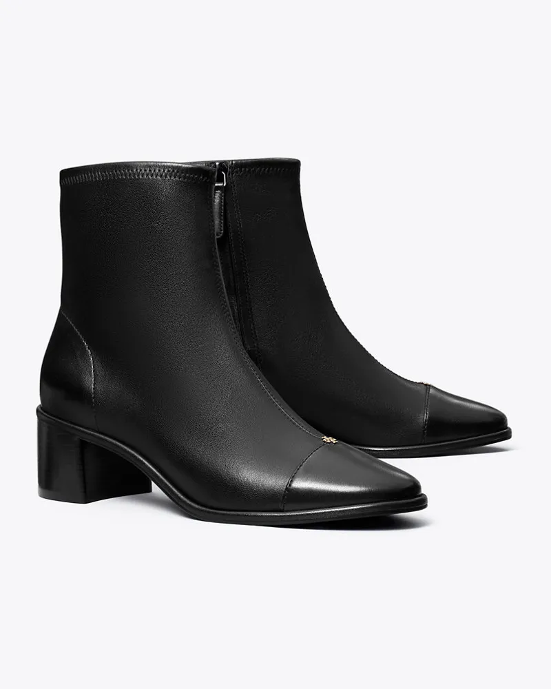 Tory Burch Cap-Toe Heeled Ankle Boot Perfect