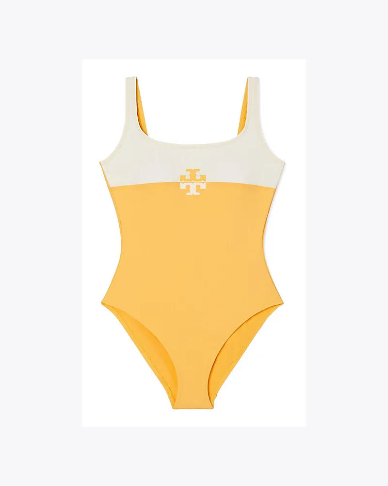 Tory Burch Badeanzug In Blockfarben Mit Logo 