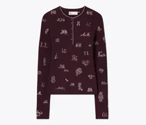 Damen Bestickter, gerippter Pullover