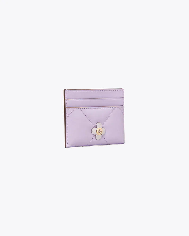 Tory Burch Damen Kira Clover Kartenetui mit Rautensteppung Purple