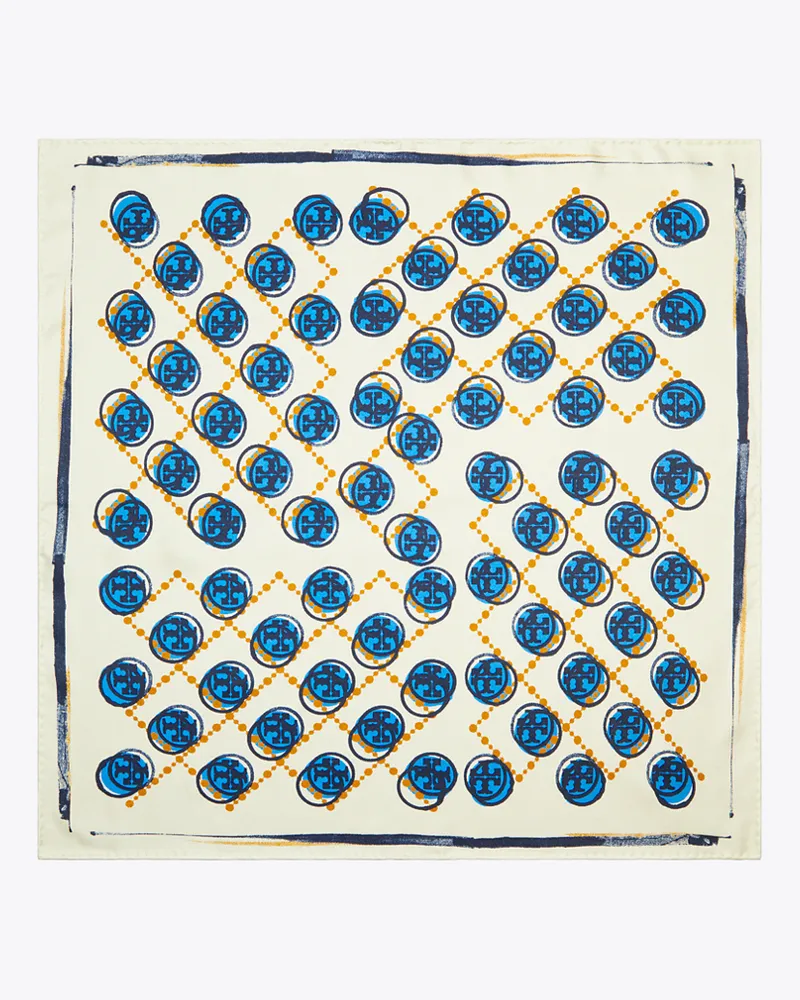 Tory Burch Damen Stamped T Monogram Neckerchief Ivory