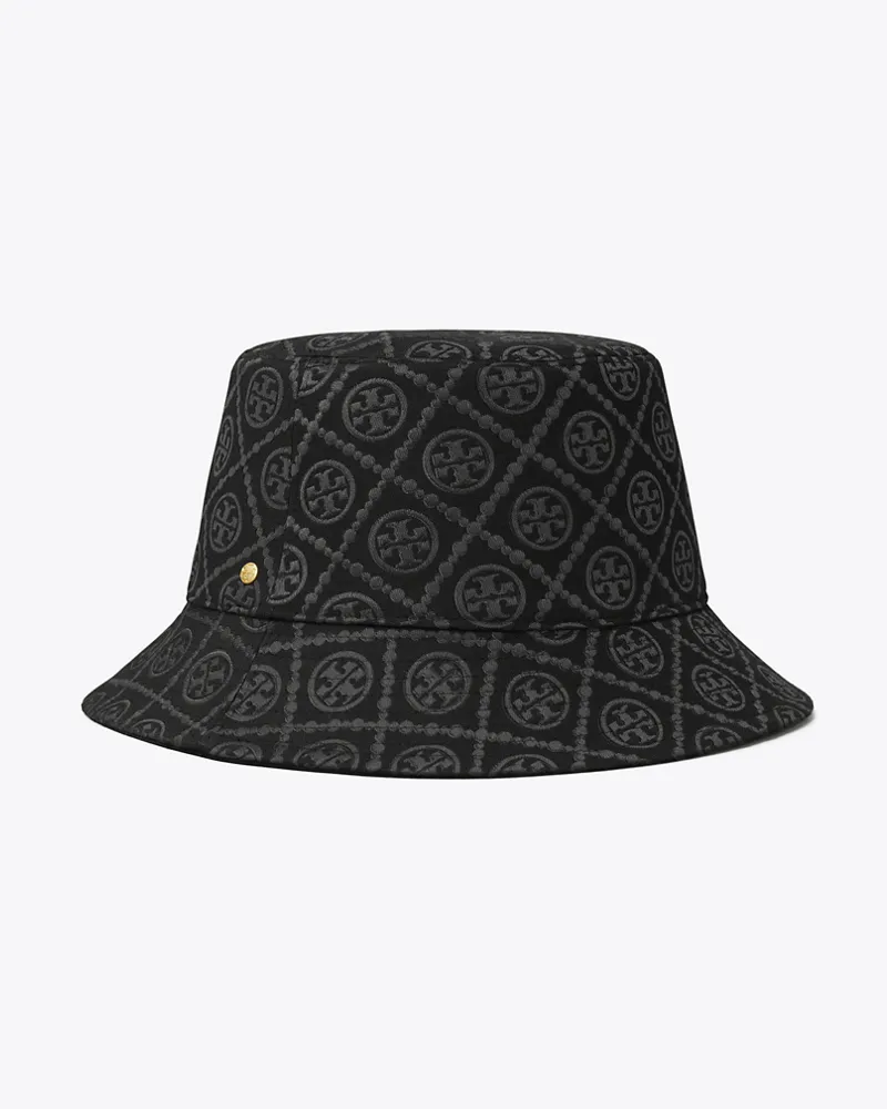 Tory Burch Damen Fischerhut mit T-Monogramm in Schwarz Black