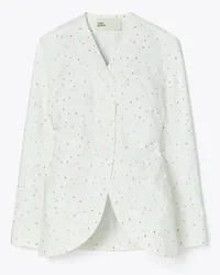 Tory Burch Printed Poplin Jacket White