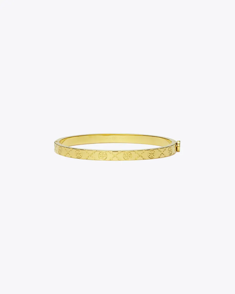 Tory Burch Damen 5 mm Scharnierarmreif mit T-Monogramm Tory
