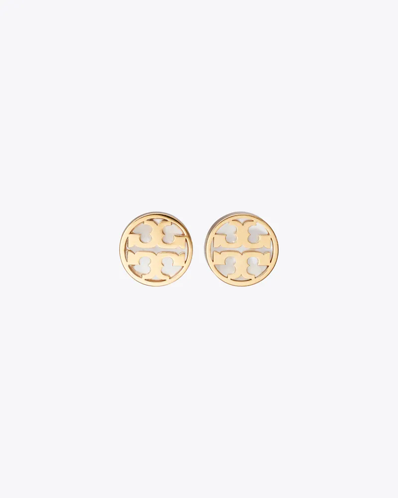 Tory Burch Runde Icon Ohrstecker aus Perlmutt Tory